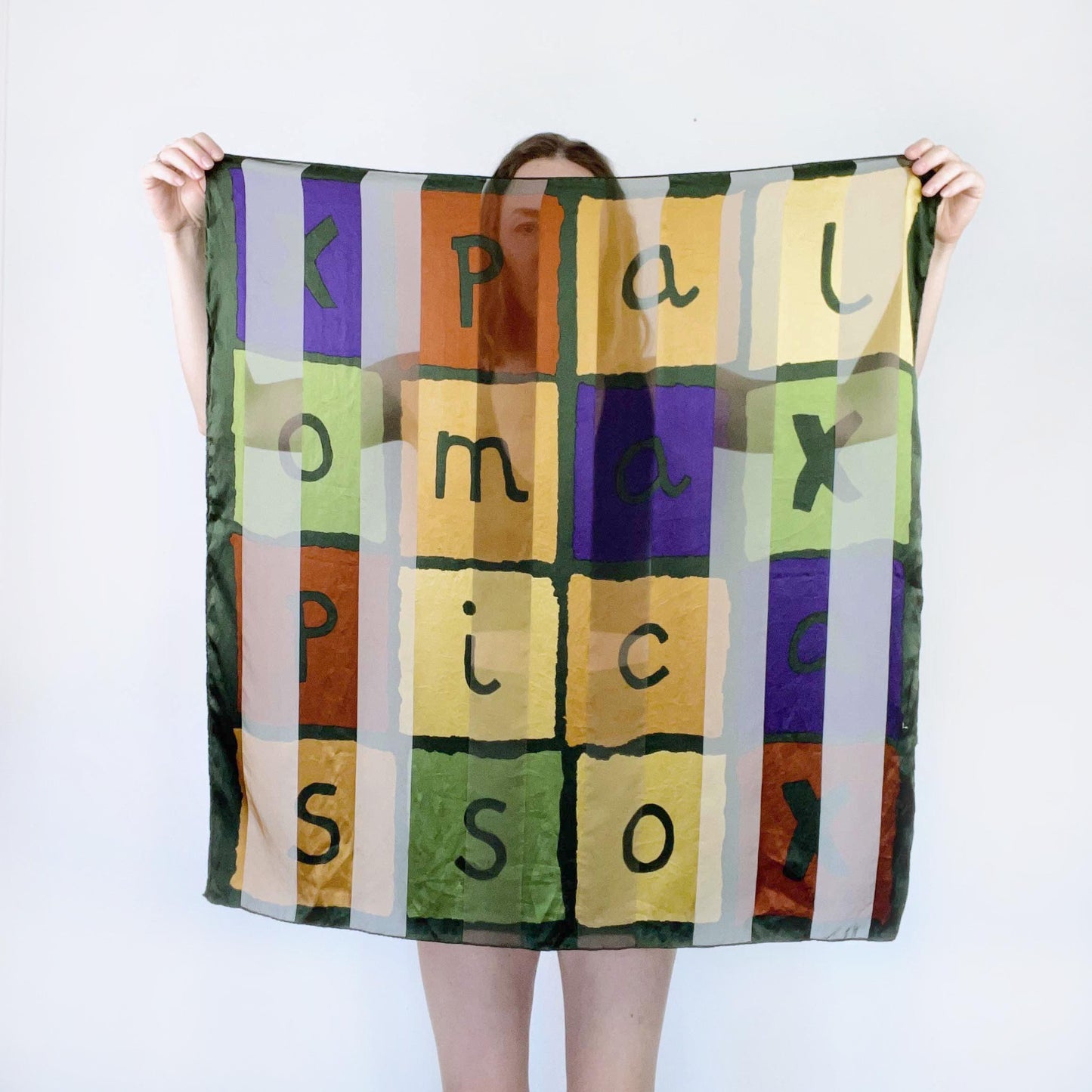 vintage paloma picasso hand-rolled silk scarf