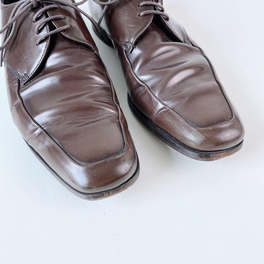 prada brown leather dress shoes