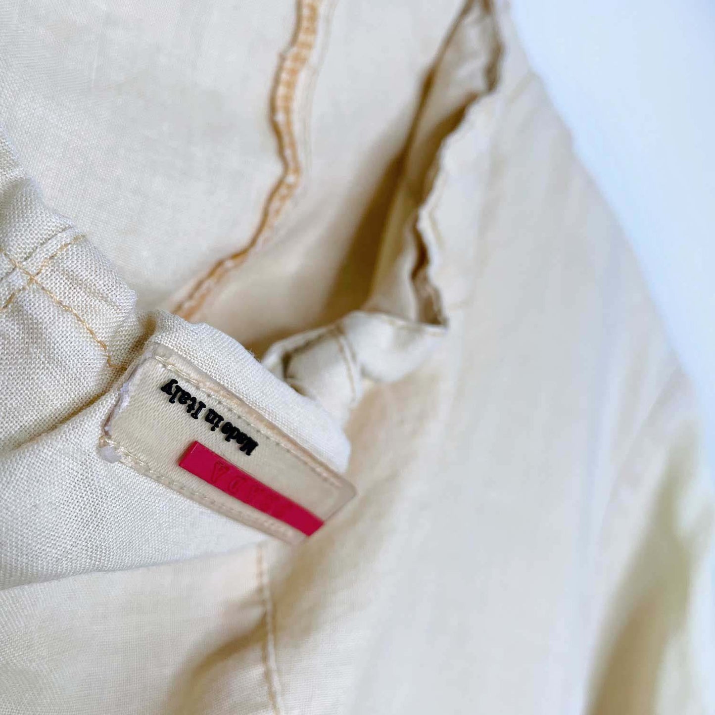 prada linen short sleeve drawstring hooded jacket - size small