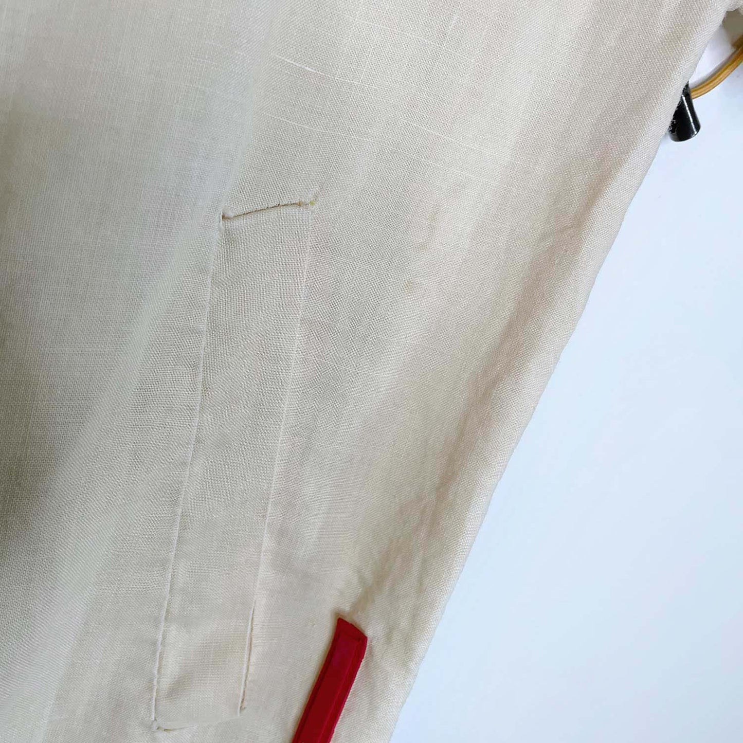 prada linen short sleeve drawstring hooded jacket - size small