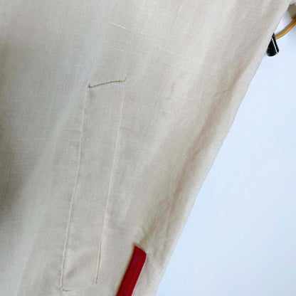 prada linen short sleeve drawstring hooded jacket - size small