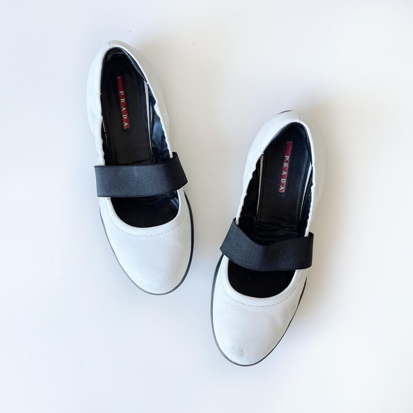 prada sport leather mary jane ballet flat
