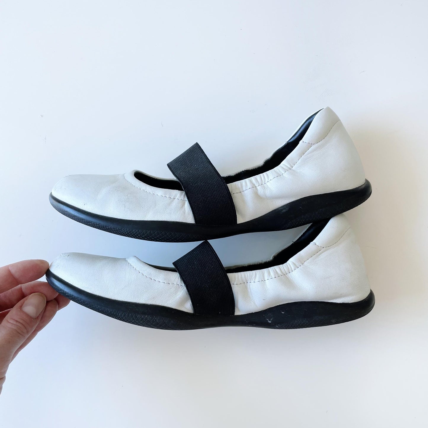 prada sport leather mary jane ballet flat