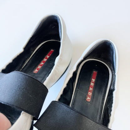 prada sport leather mary jane ballet flat
