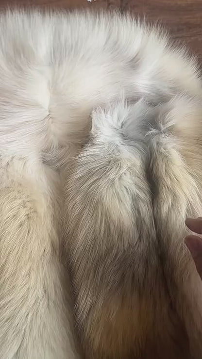 vintage christian dior fourrures yellow fox fur long coat