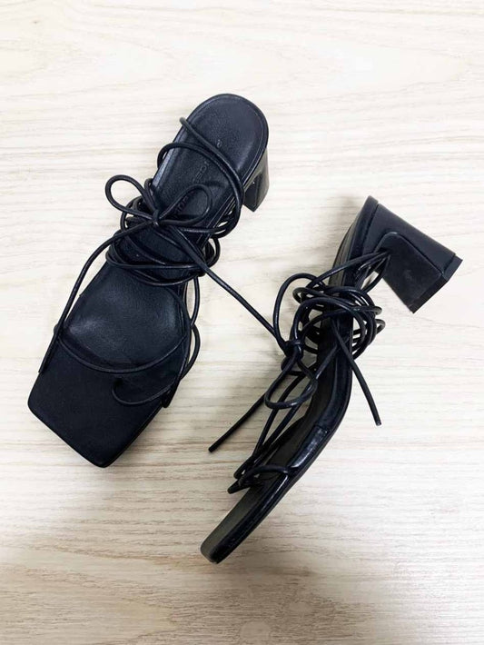 princess polly calile square toe wrap around ankle strappy heeled sandals - good market thrift store