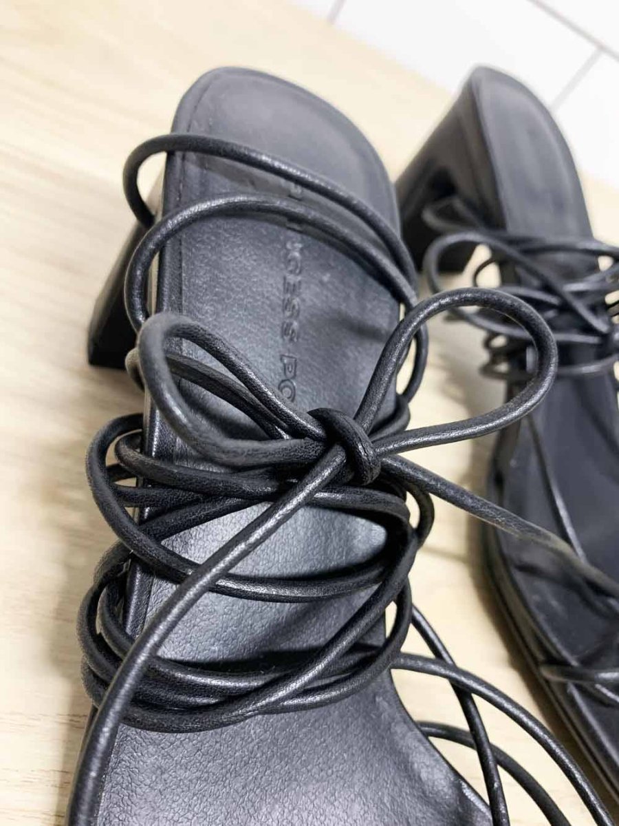 princess polly calile square toe wrap around ankle strappy heeled sandals - good market thrift store