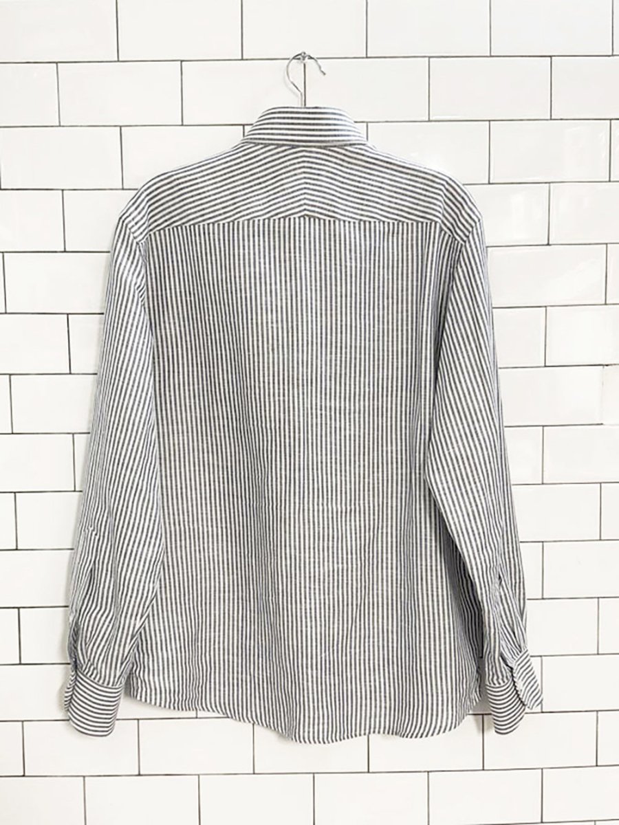 proper cloth linen - blend striped shirt - good market thrift store