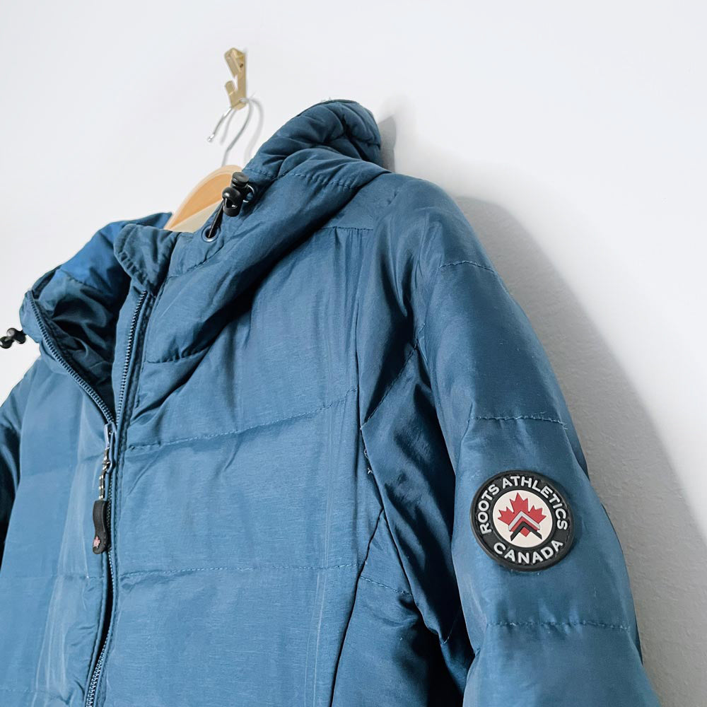roots hooded down puffer coat