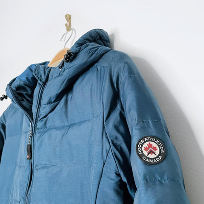 roots hooded down puffer coat