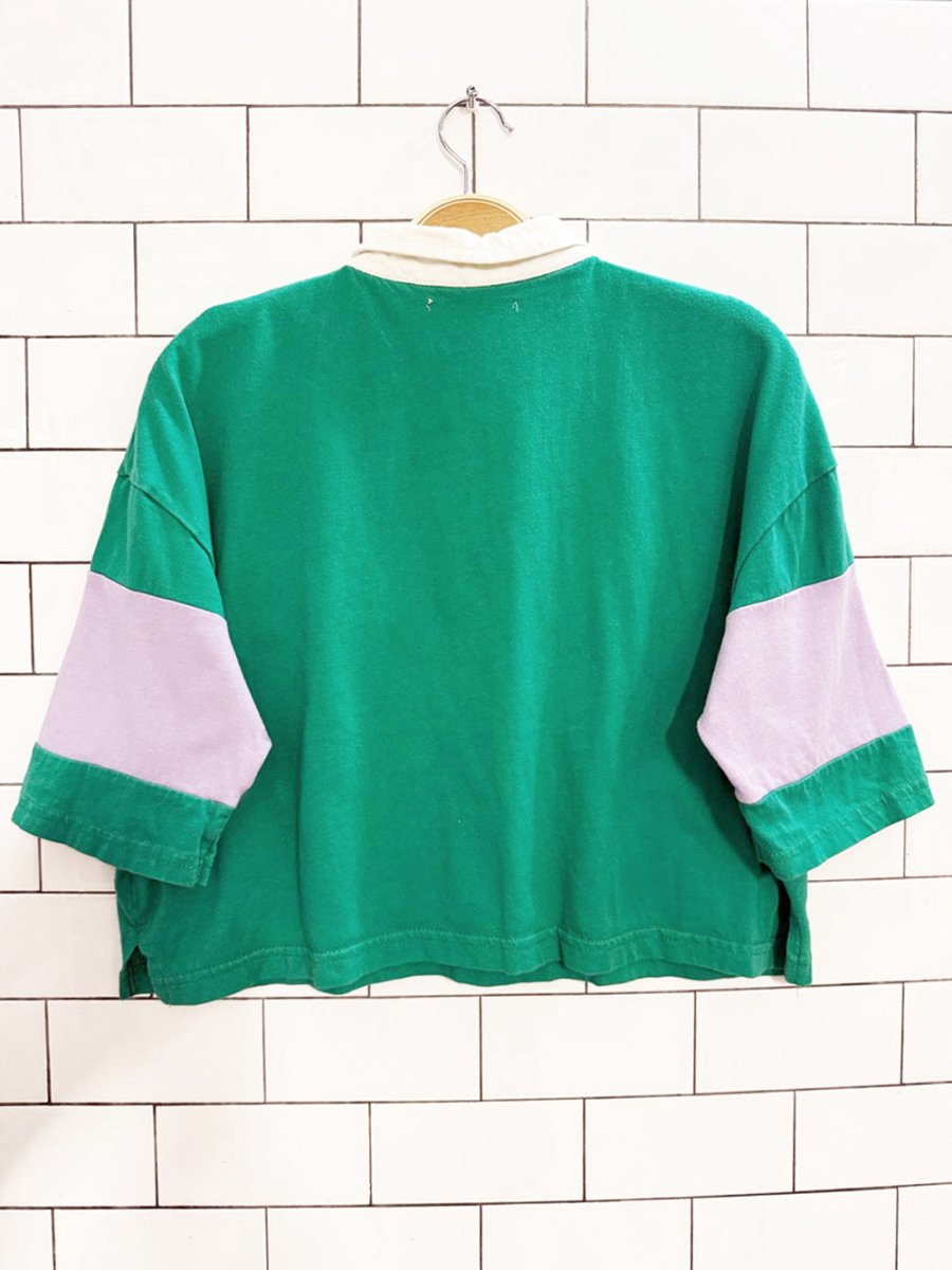 pull & bear striped boxy cropped polo - good market thrift store