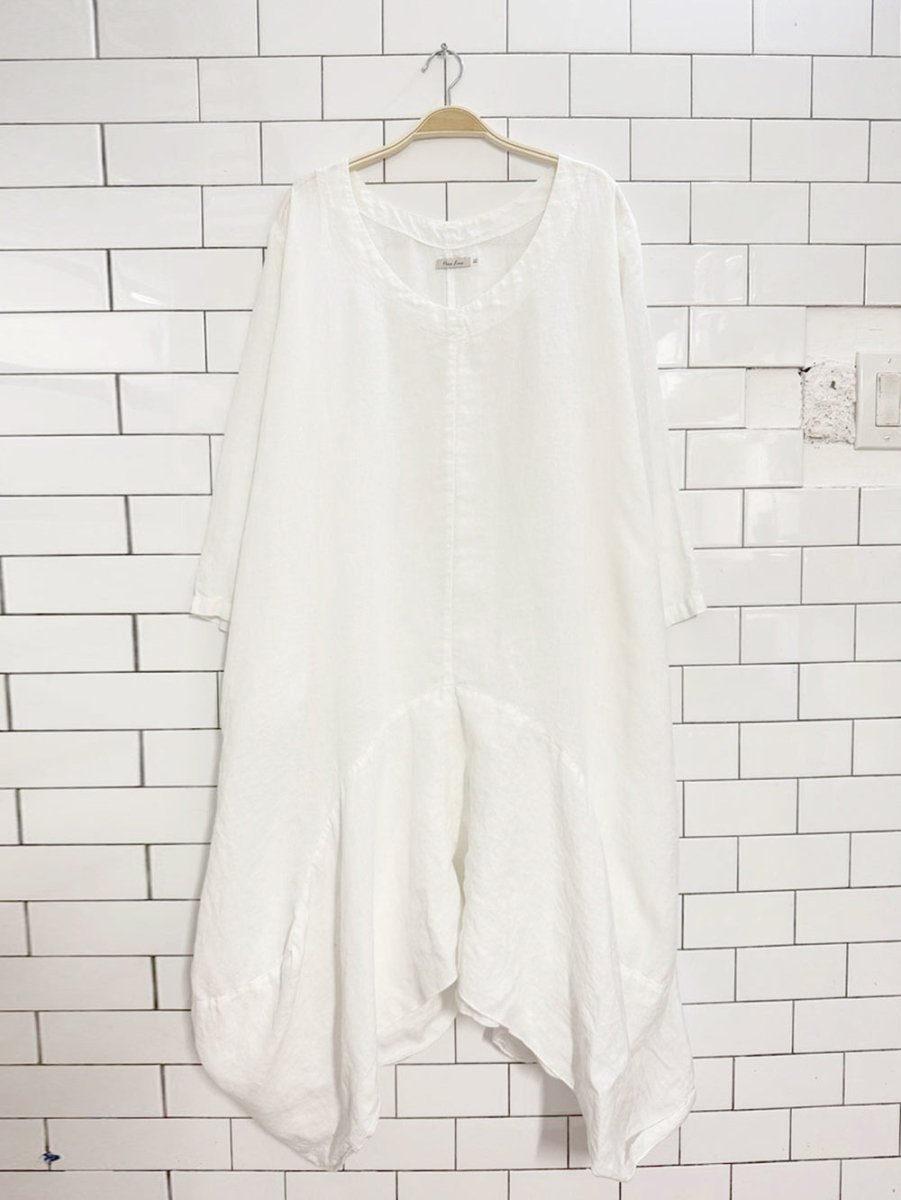 pure lino 100% linen flowy midi maxi dress | made in Italy - good market thrift store