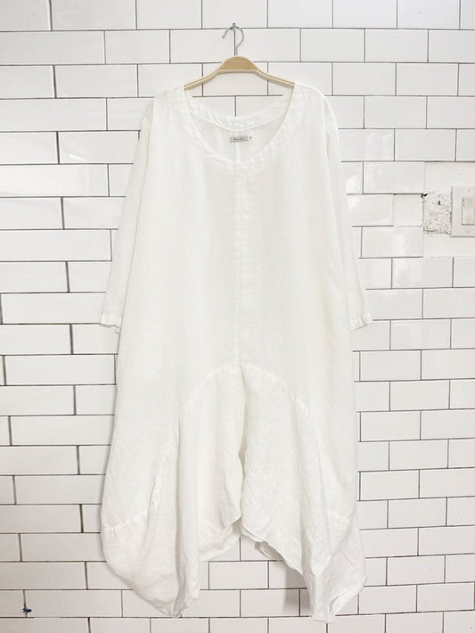 pure lino 100% linen flowy midi maxi dress | made in Italy - good market thrift store