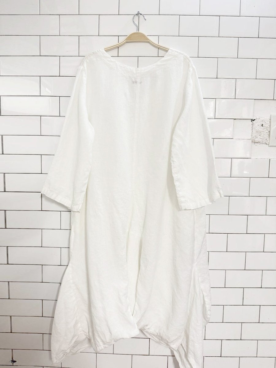 pure lino 100% linen flowy midi maxi dress | made in Italy - good market thrift store