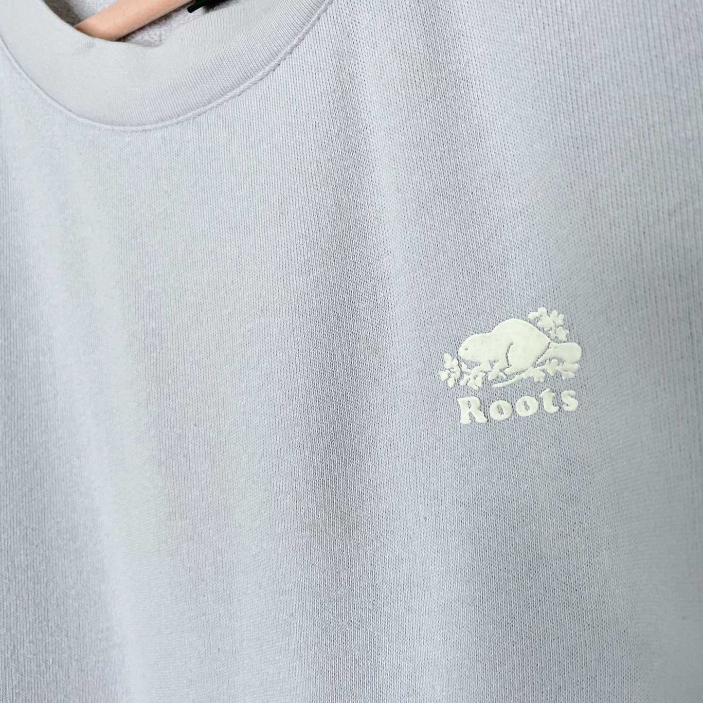 roots 2020 lilac lightweight side slit crew - size small