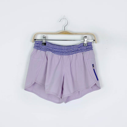 lululemon tracker short III swift pretty purple - size 6