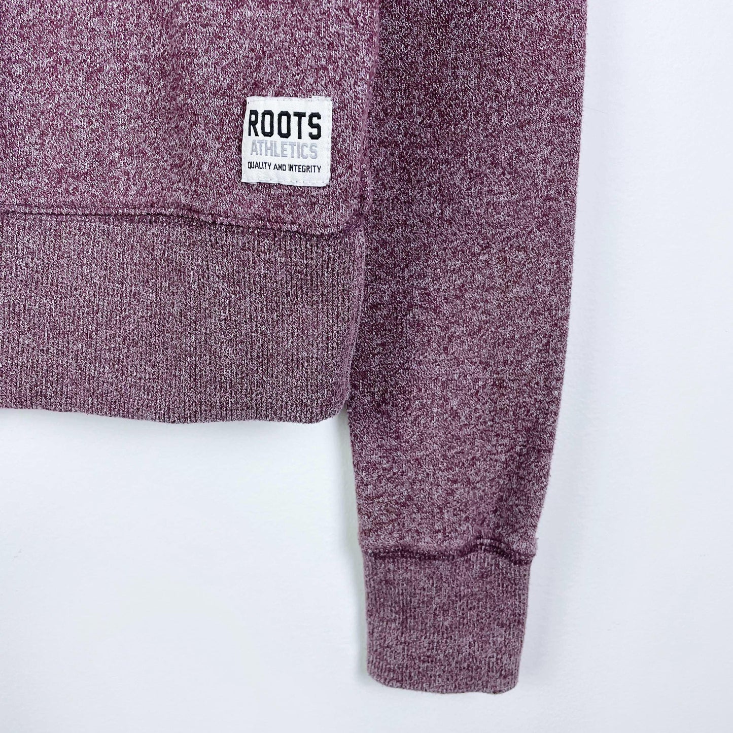 roots purple heather 1/4 zip stein - size small