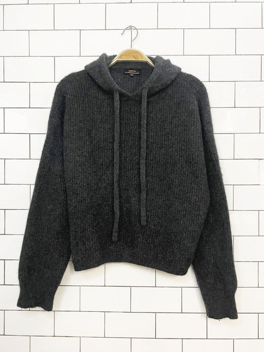 quince 100% mongolian cashmere boxy ribbed knit hoodie - good market thrift store