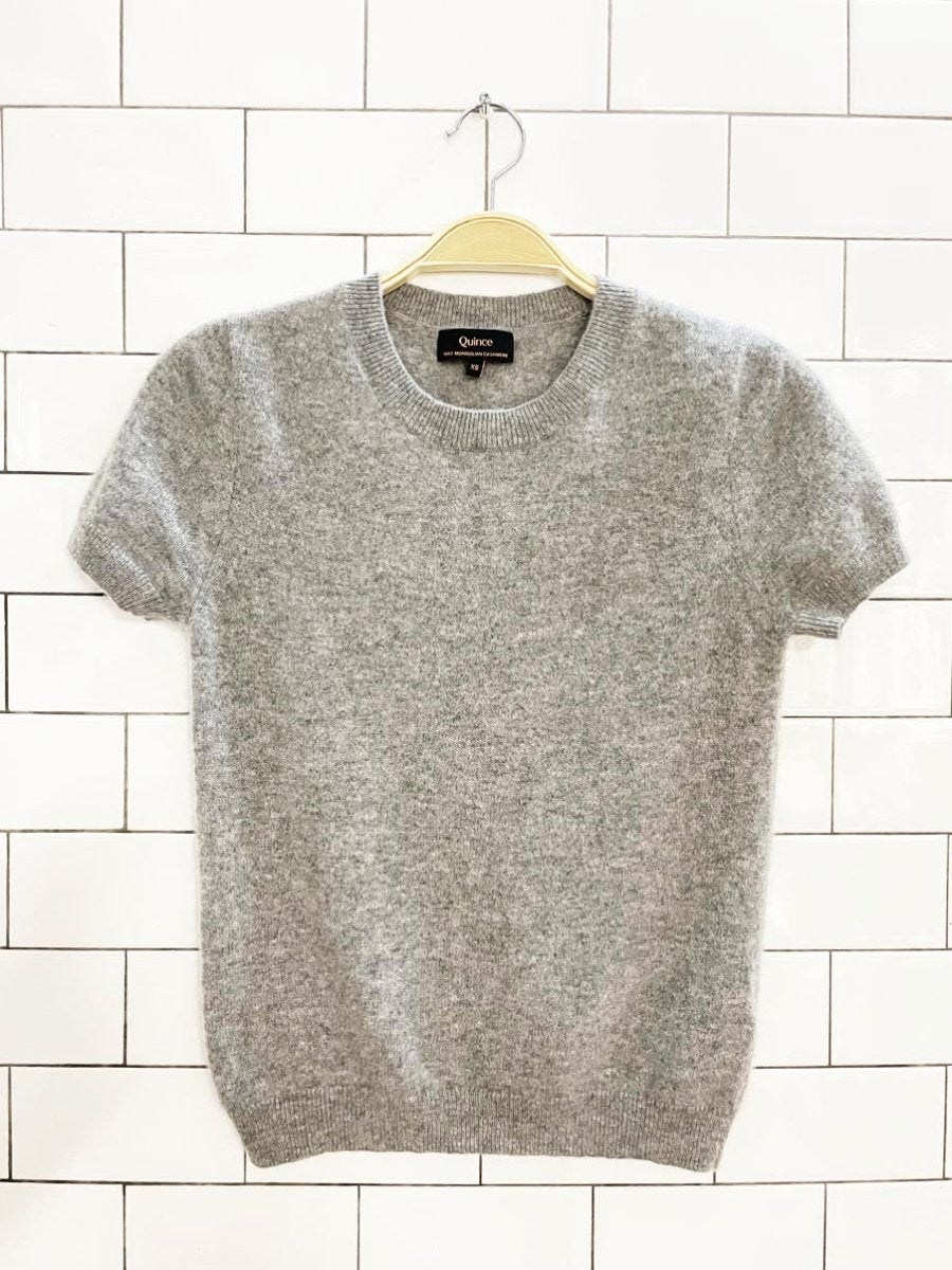 quince 100% mongolian cashmere short sleeve knit top - good market thrift store