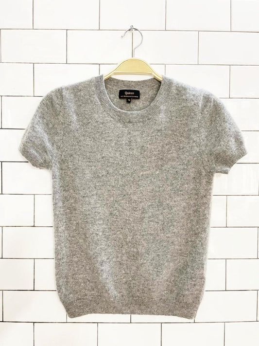 quince 100% mongolian cashmere short sleeve knit top - good market thrift store