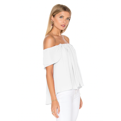 rebecca minkoff white silk jasmine top - size large