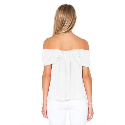 rebecca minkoff white silk jasmine top - size large