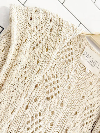 rachel roy pointelle slouchy hooded knit cardigan - good market thrift store