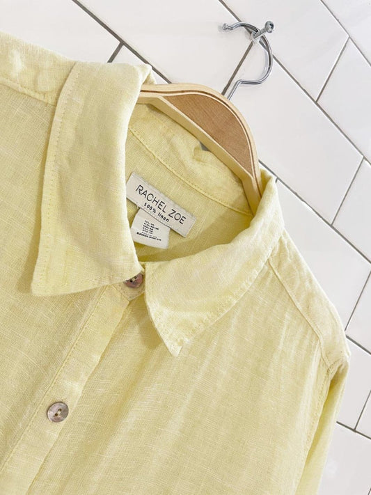 rachel zoe 100% linen boxy full button shirt - good market thrift store