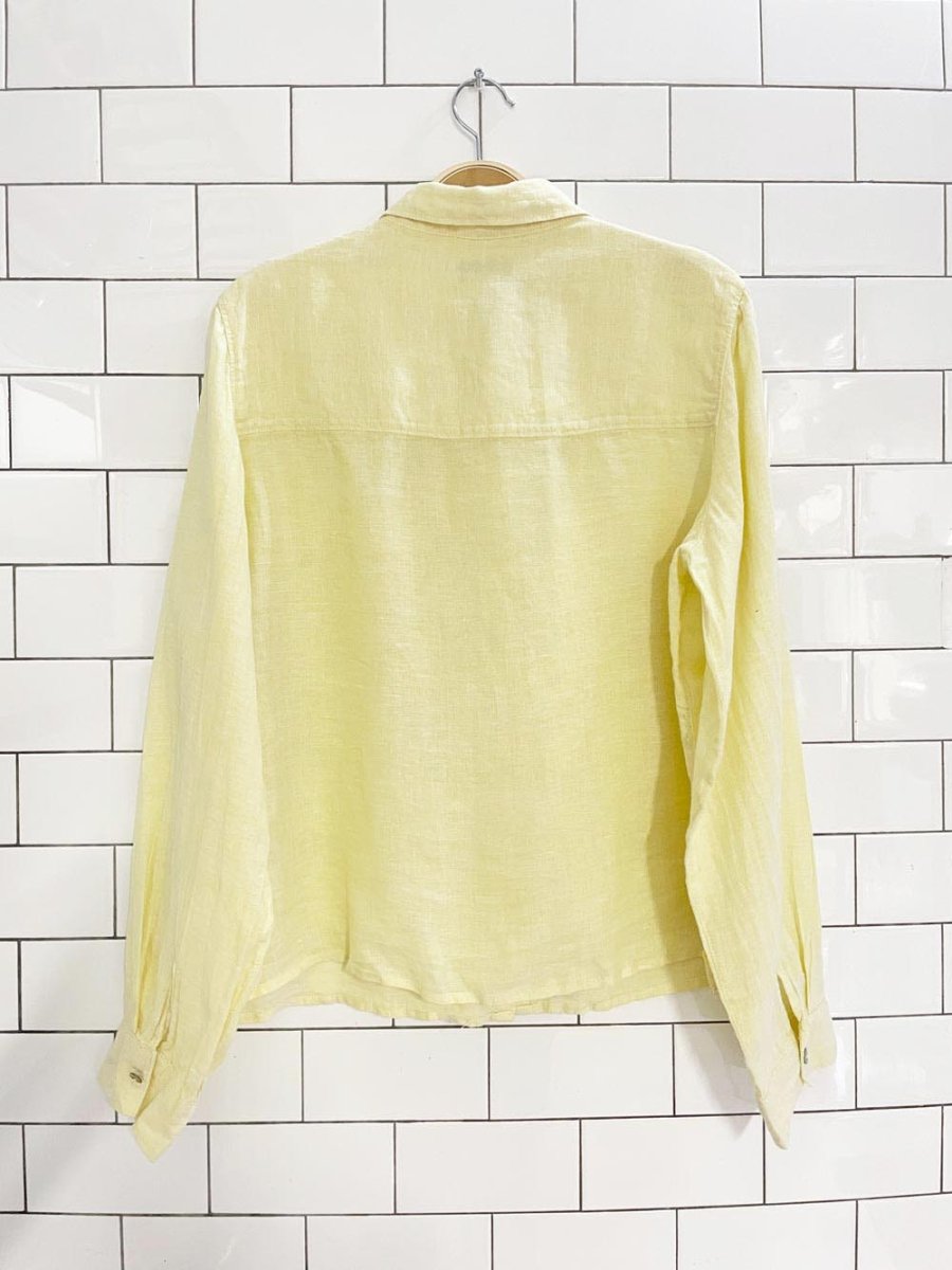 rachel zoe 100% linen boxy full button shirt - good market thrift store