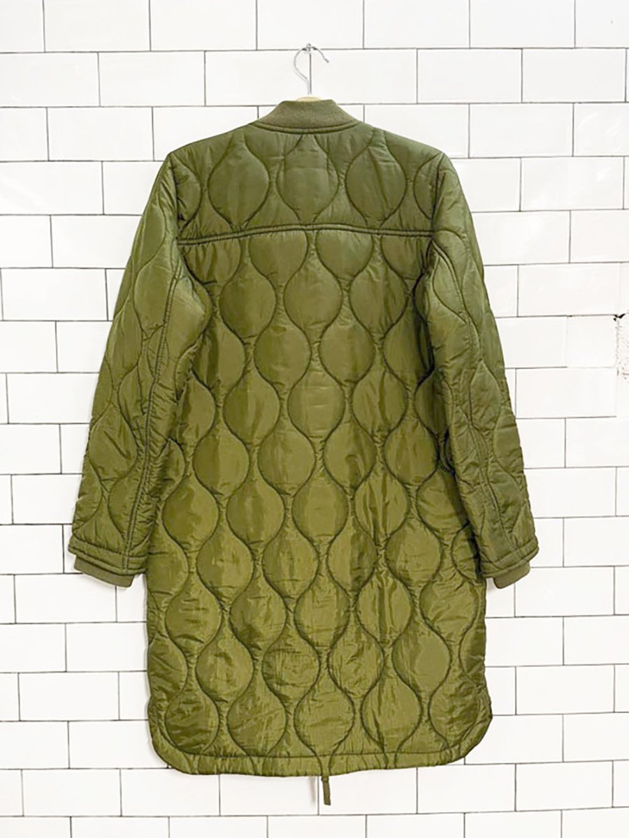 rachel zoe wave quilted full zip long liner jacket - good market thrift store