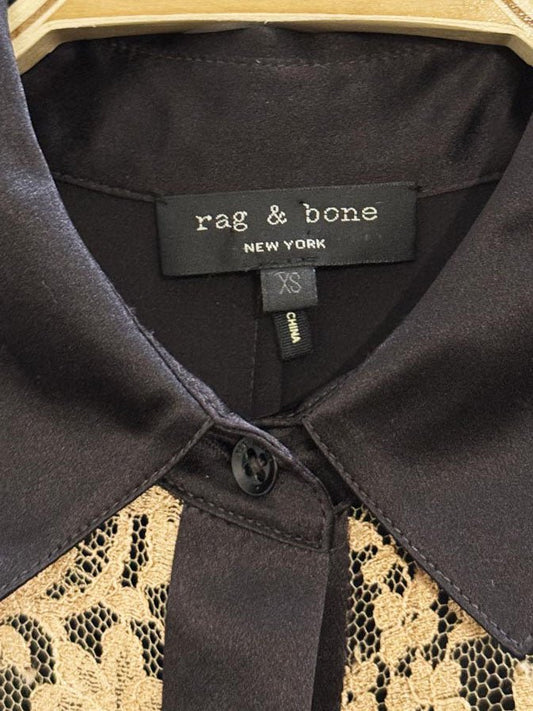 rag & bone 100% silk angela lace blouse - good market thrift store
