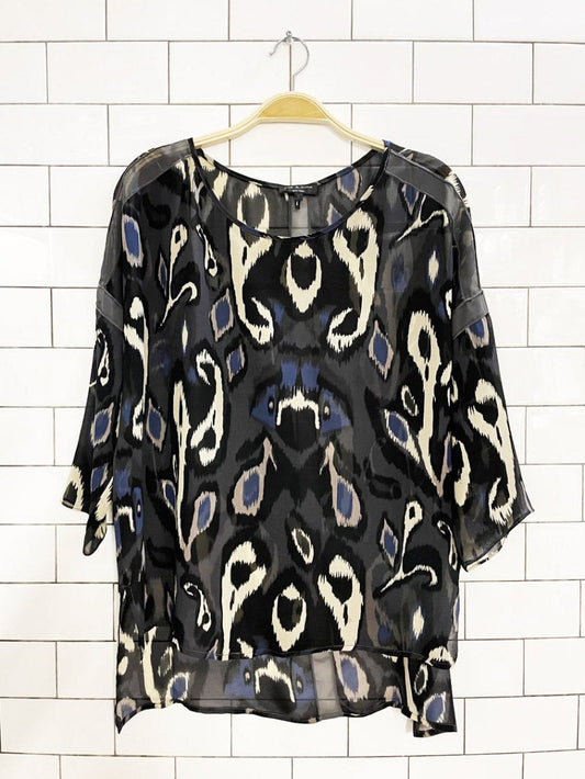 rag & bone 100% silk chiffon flowy short sleeve blouse - good market thrift store
