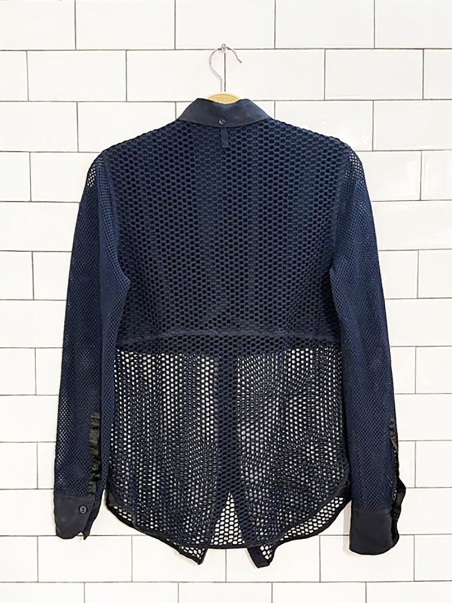 rag & bone silk trim luna mesh shirt - good market thrift store