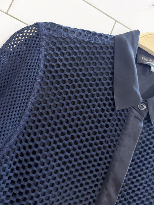rag & bone silk trim luna mesh shirt - good market thrift store