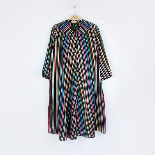 vintage 60's morsam lounging apparel rainbow stripe robe