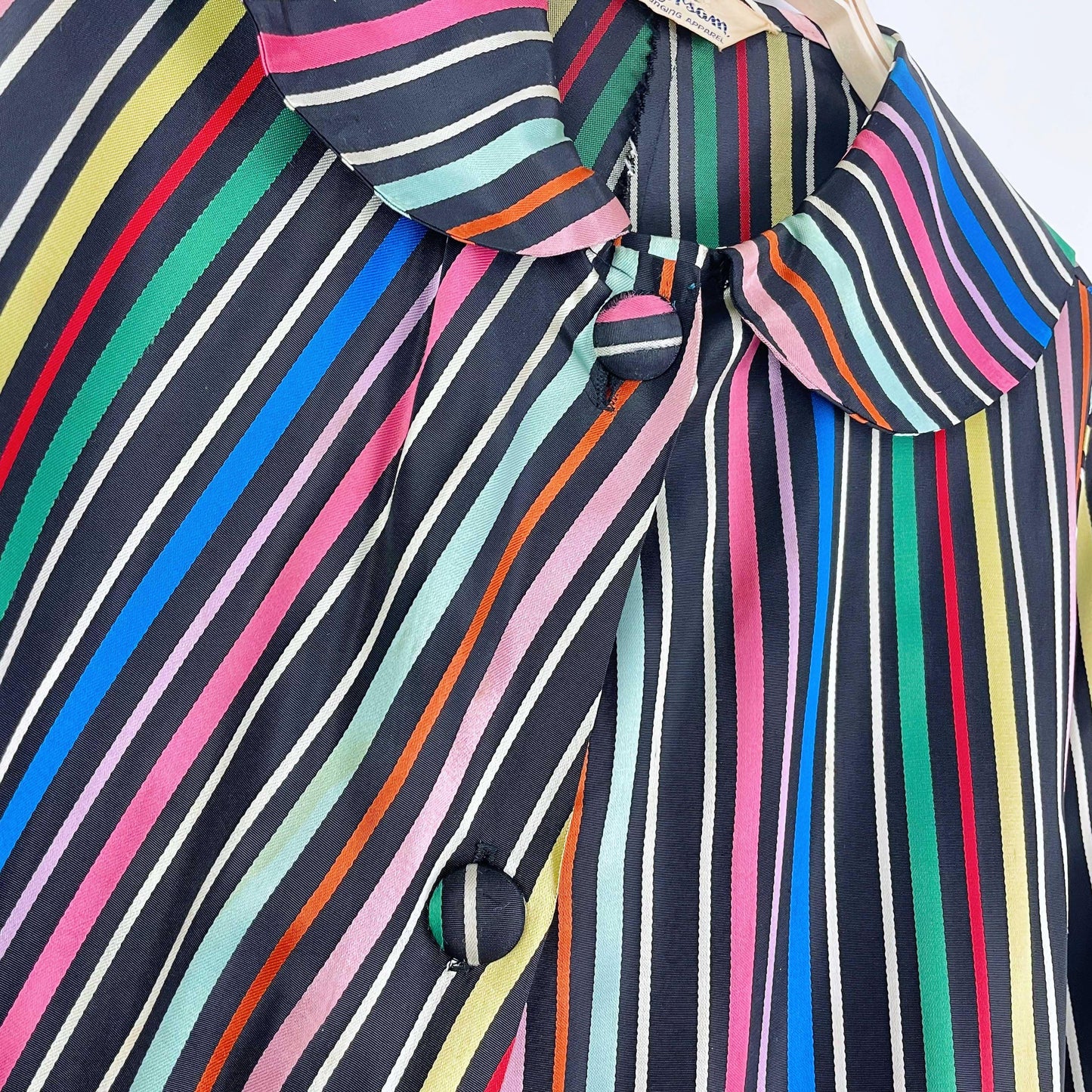 vintage 60's morsam lounging apparel rainbow stripe robe