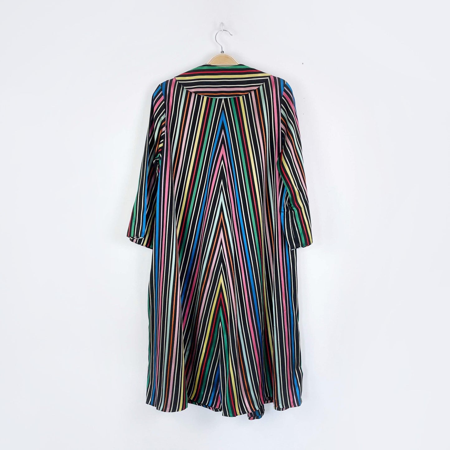 vintage 60's morsam lounging apparel rainbow stripe robe
