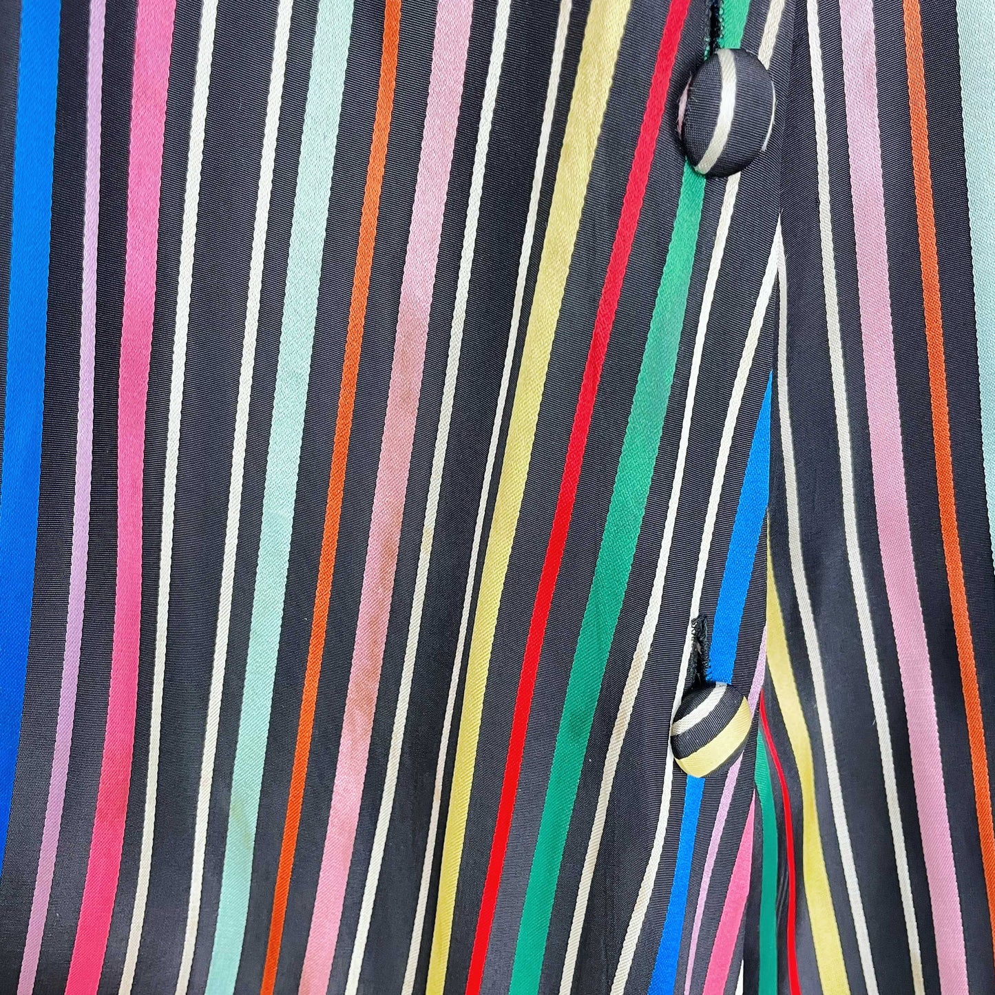 vintage 60's morsam lounging apparel rainbow stripe robe