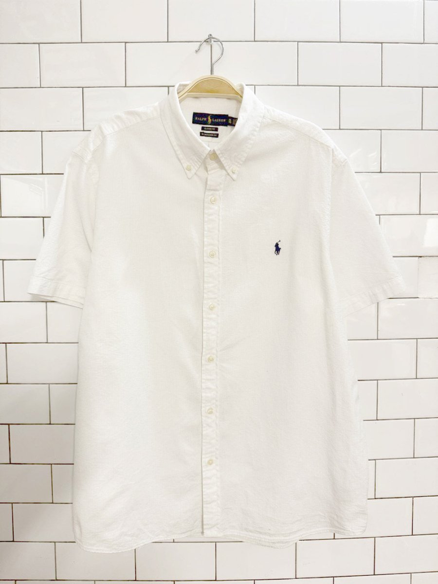 ralph lauren classic untucked fit ribbed full button shirt - good market thrift store