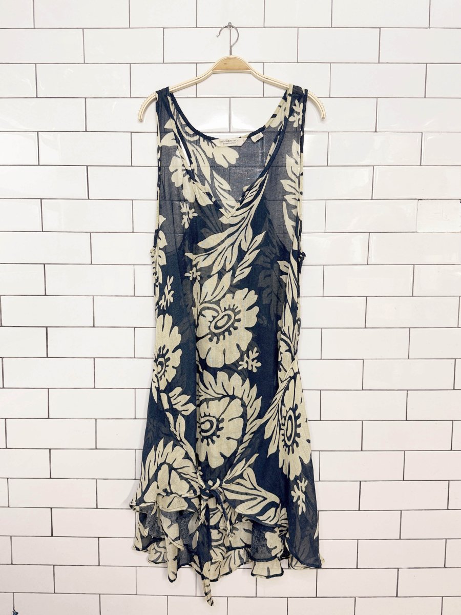 ralph lauren denim & supply linen-blend sheer tropical dress | made in India - good market thrift store