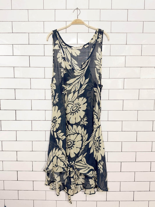 ralph lauren denim & supply linen-blend sheer tropical dress | made in India - good market thrift store