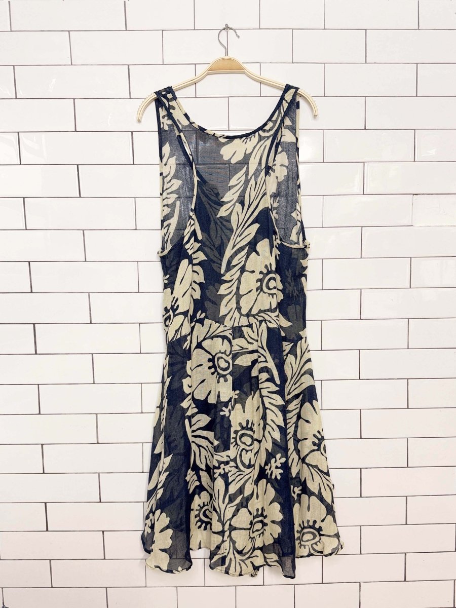 ralph lauren denim & supply linen-blend sheer tropical dress | made in India - good market thrift store