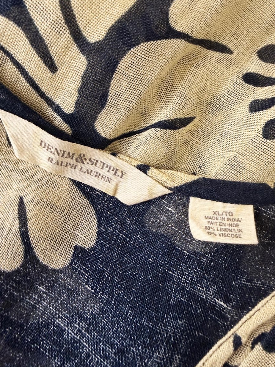 ralph lauren denim & supply linen-blend sheer tropical dress | made in India - good market thrift store