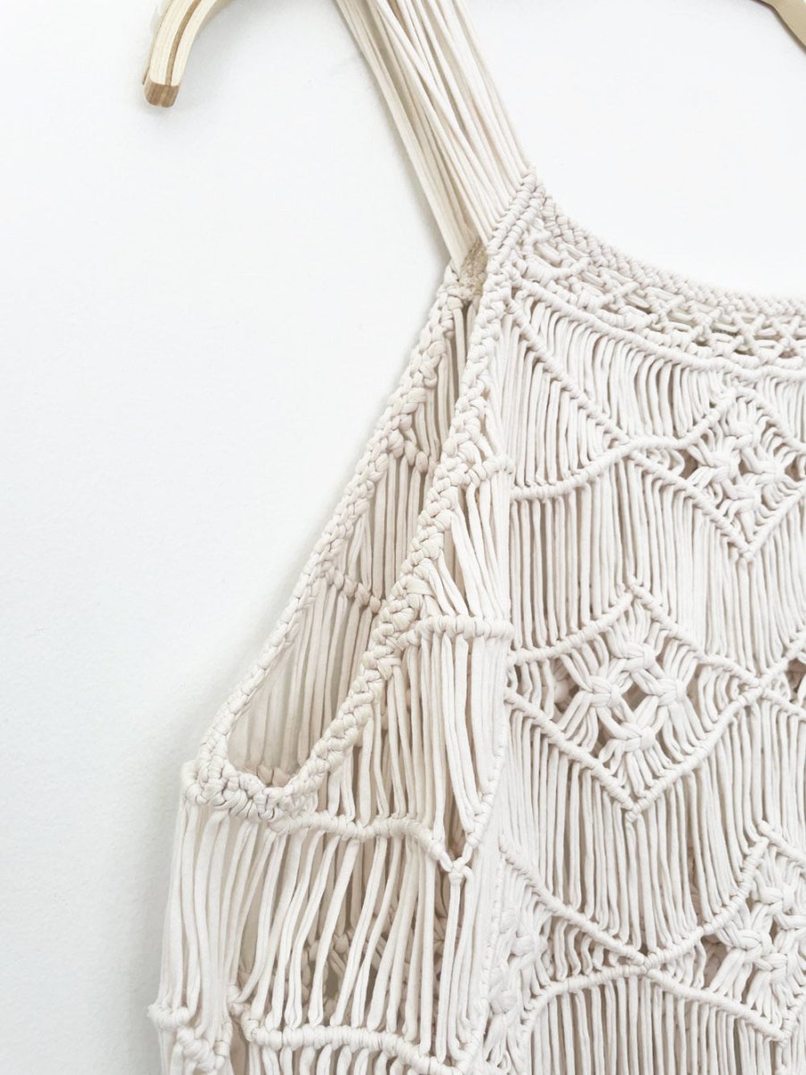 ralph lauren denim & supply macrame crochet knit tank | made in india - good market thrift store