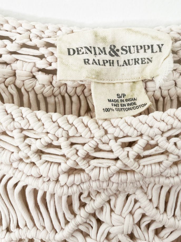 ralph lauren denim & supply macrame crochet knit tank | made in india - good market thrift store