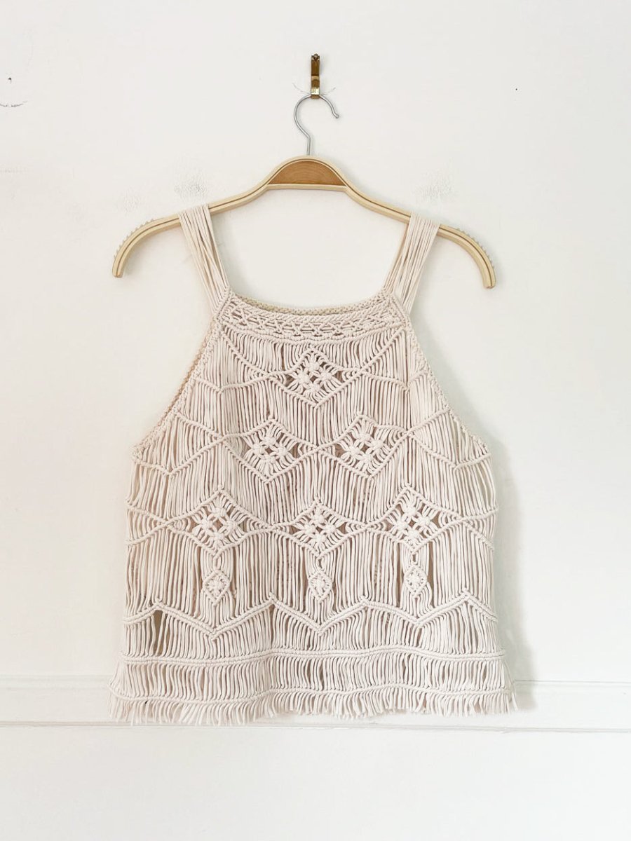 ralph lauren denim & supply macrame crochet knit tank | made in india - good market thrift store
