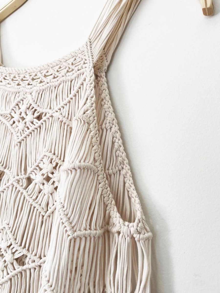 ralph lauren denim & supply macrame crochet knit tank | made in india - good market thrift store