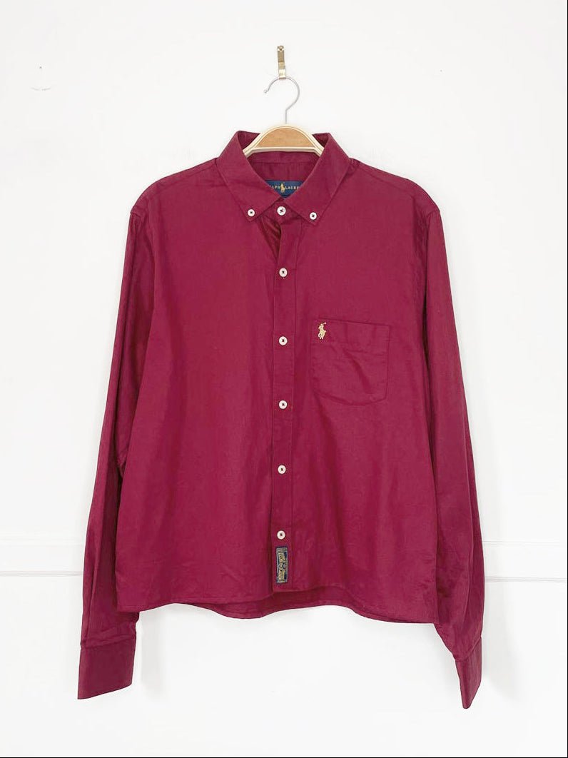 ralph lauren sporty prep cropped shirt | rework - good market thrift store
