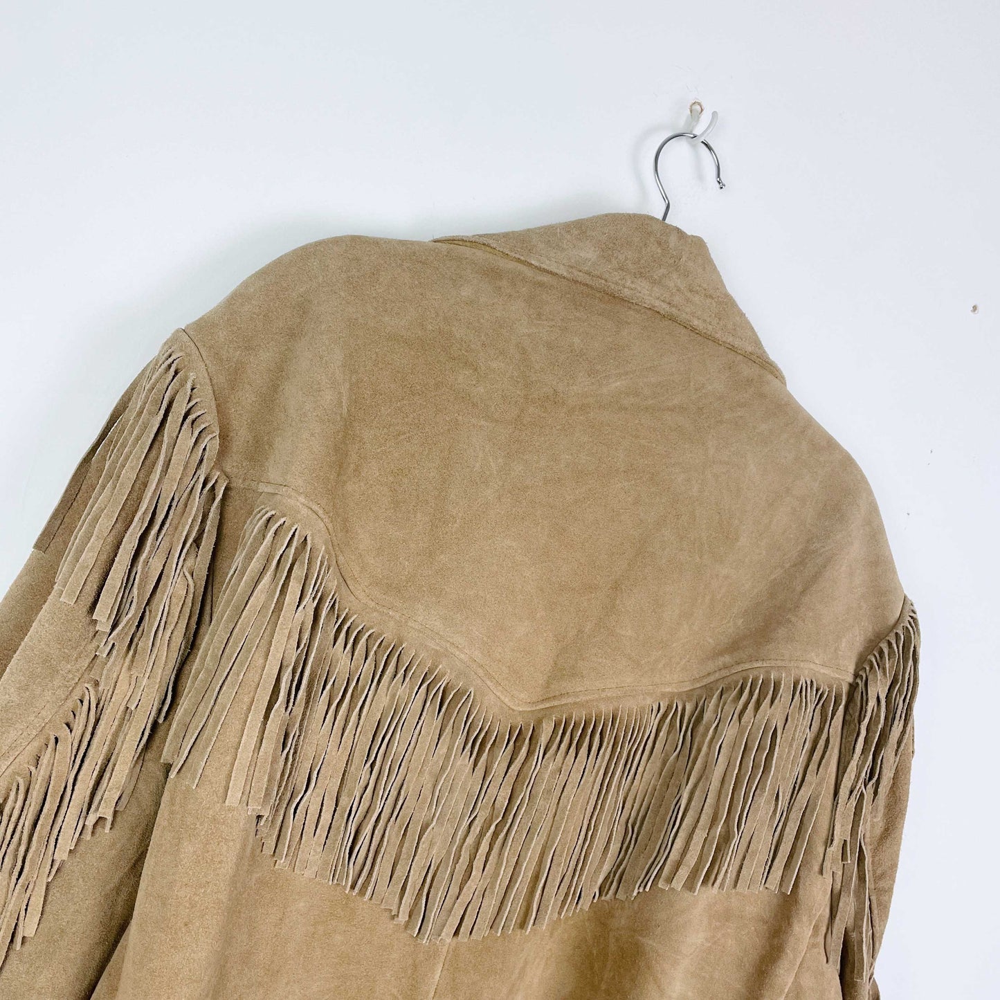 vintage excelled suede fringe rancher jacket - size large