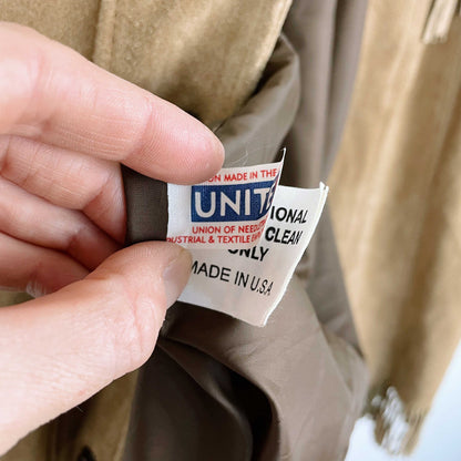 vintage excelled suede fringe rancher jacket - size large